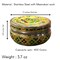 4 Ct 400 Grams Meenakari Stainless Steel Box Decorative Small Round Cookie Tin Indian Wedding Favor Container Dabba for Sweets Laddu Dryfruit Chocolate Multipurpose Storage Box - Housewarming Gift